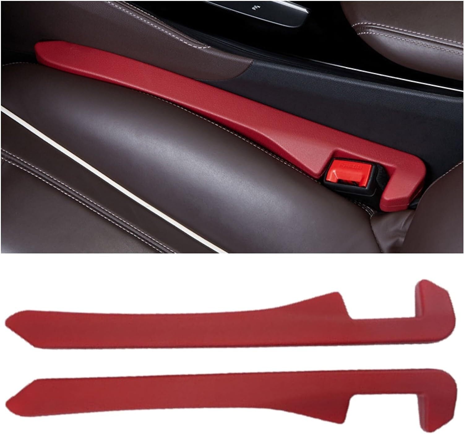 2pcs Red Car for Seat Gap Filler Car SUV Truck for Seat Blocker Catcher Fill The Space