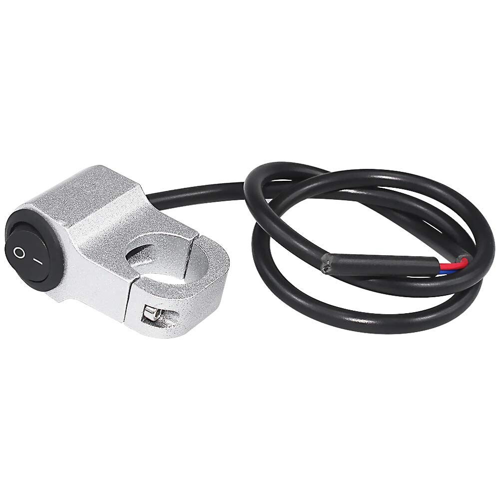 Silver 12V Motorcycle Switch Handlebar 22mm Motorcycle Switch On/Off Button