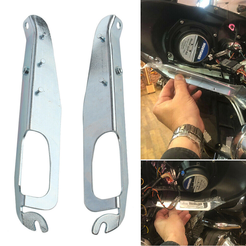 2x Heavy Duty Inner Fairing Support Bracket Plated Fit for Harley FLHX 96-13 Silver