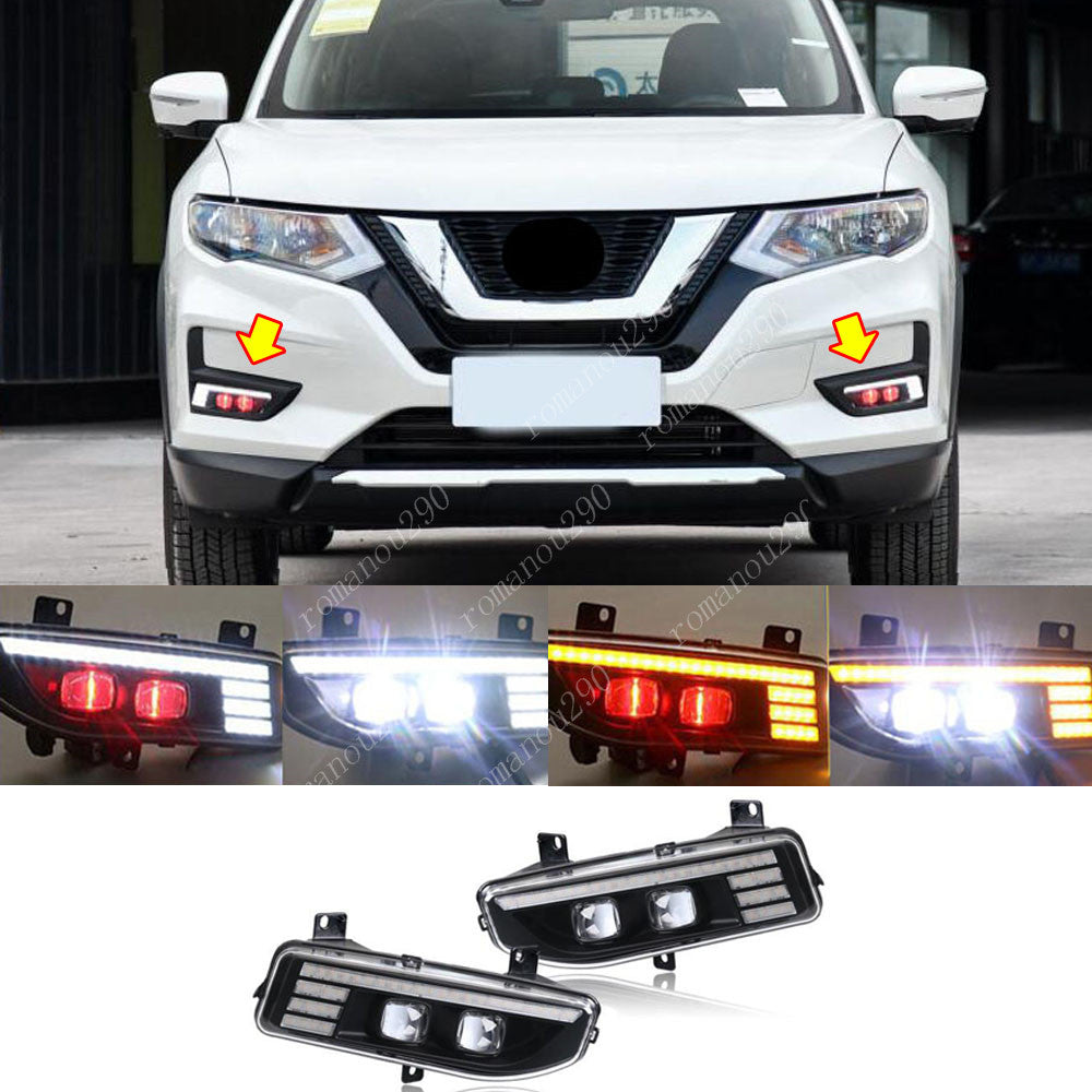 for Nissan Rogue 2017-20 LED DRL light/Turning light/ Front Fog Lamp Refit Pair