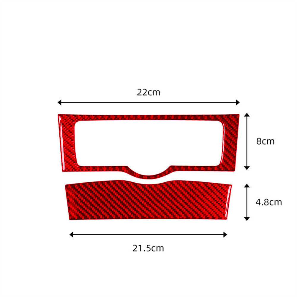 2¡ÁRed Carbon Fiber Console Multi-function Button Trim for Honda Accord 2013-2017