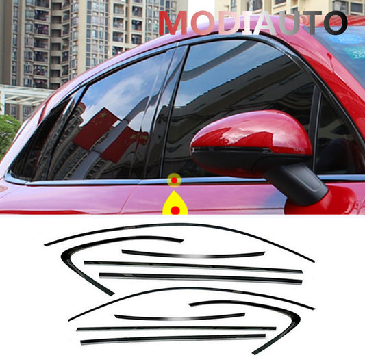 10x For Macan black steel window frame Strip Trim Accessories 2014-2022 n