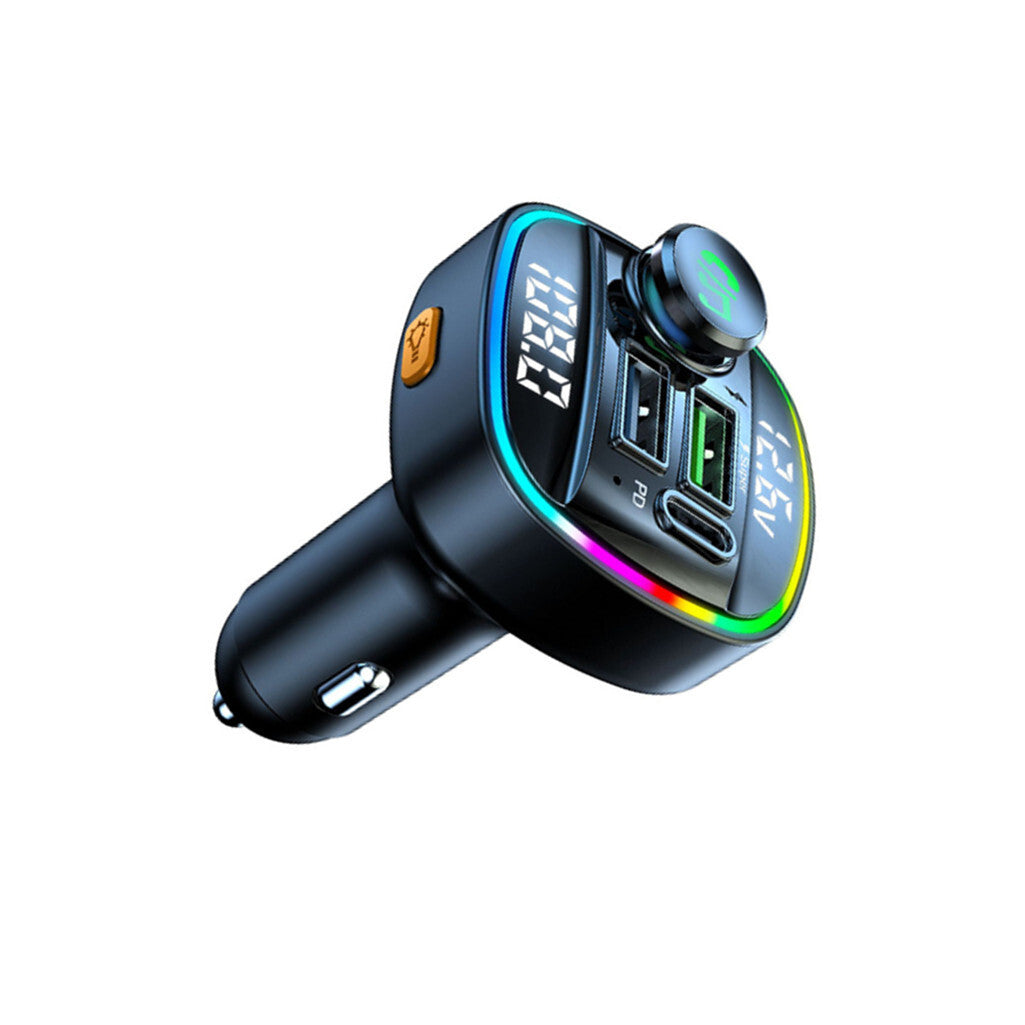 Car Bluetooth FM Transmitter Handsfree 2 USB PD 12V/24V Wireless Charge Adapter