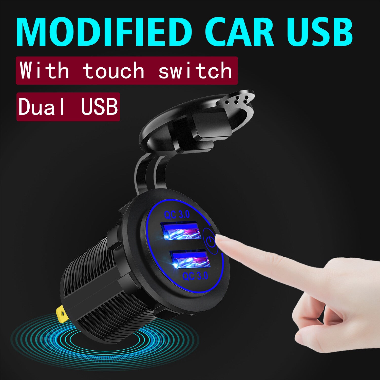 Dual USB Port Car Fast Charger Cigarette Lighter Socket Power Adapter 12V 24V
