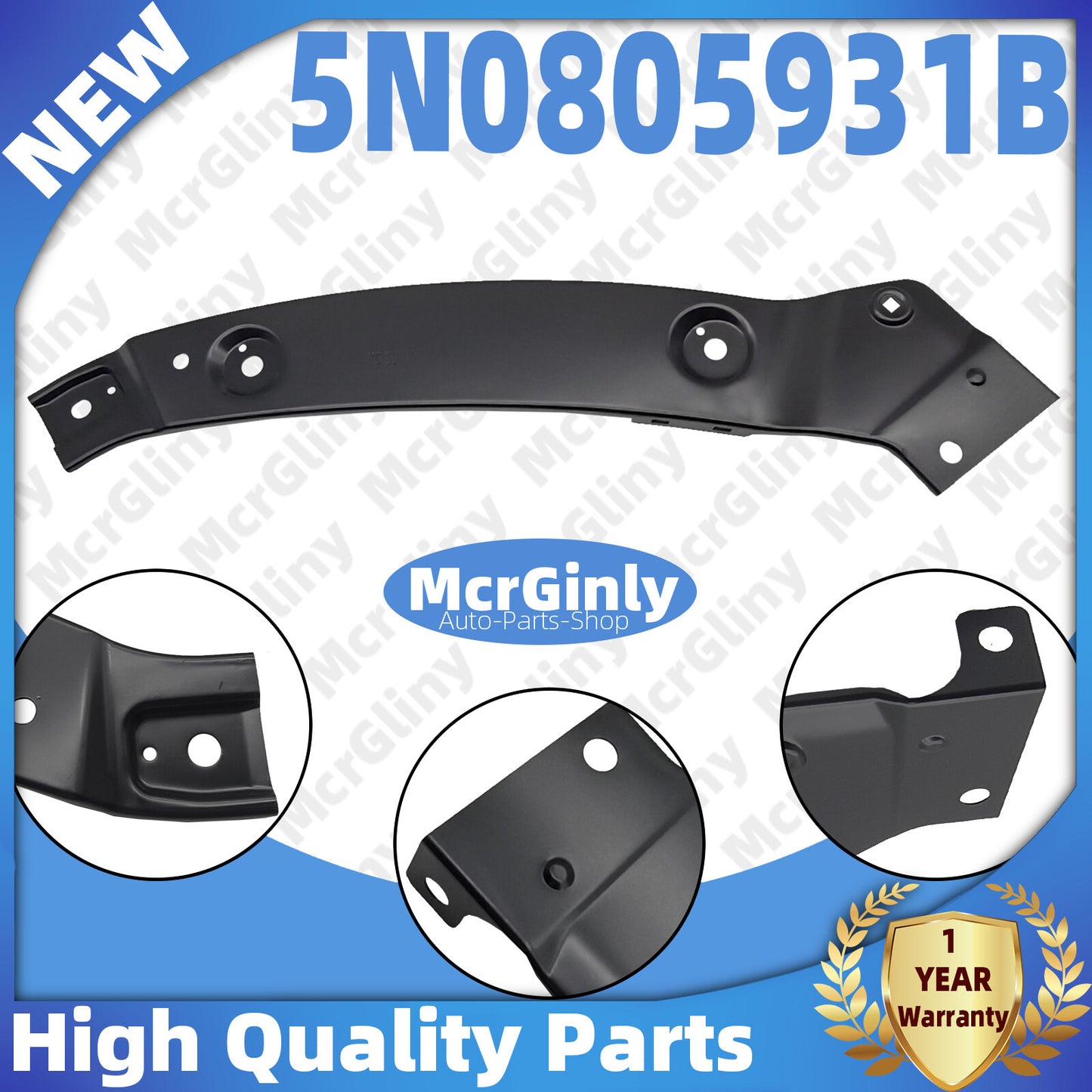 Front upper left radiator support bracket for Tiguan 2012 - 2018 #5N0805931B - n