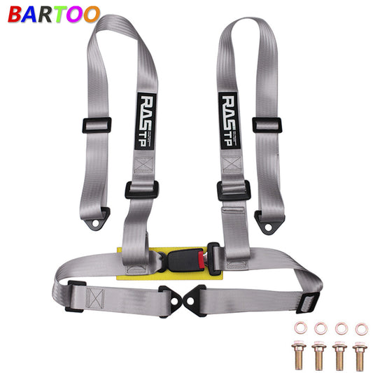 RASTP Racing for Seat Belts 4 Point 4PT Harness Nylon Adjustable Gray Q