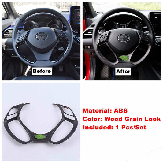 for Toyota CHR C-HR 2018-22 Brown Wood Grain Inner Steering Wheel Cover Trim 1X