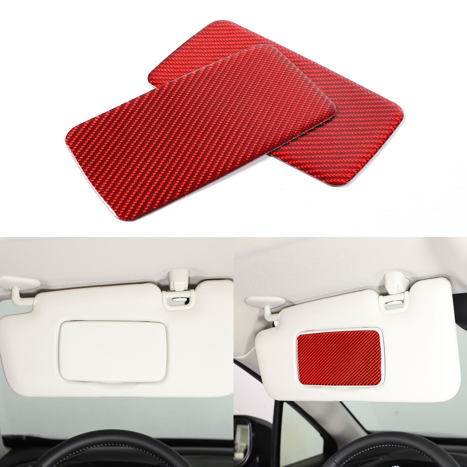 Carbon fiber cosmetic mirror sunshade sticker for Subaru Crosstree 2024-25- n