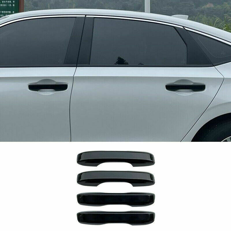 4P ABS Black Exterior Side Door Handle Cover Trim for Honda for Civic Sedan 2022-24