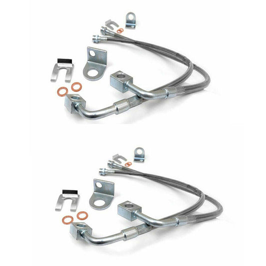 89716 for Jeep for Wrangler 2.0 3.6L 3.8L 2007-2018 Stainless Brake Lines Front&Rear Q