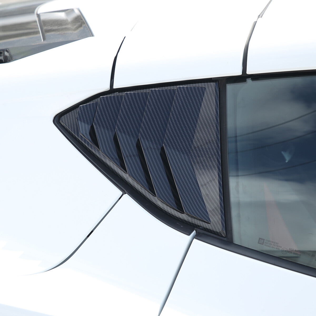 Carbon fiber side window louver shutter cover trim ABS for Corvette C8 2020-23