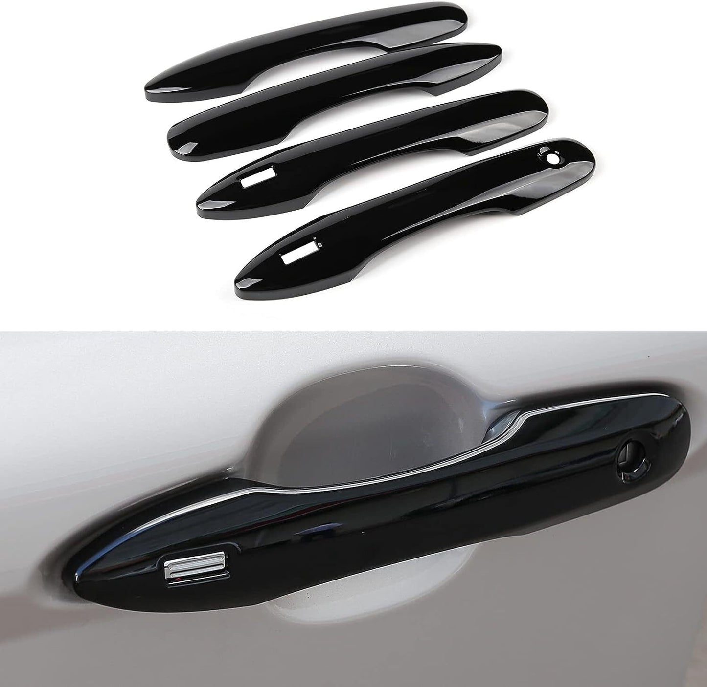 4-piece front, rear, left, and right door handle covers in glossy black for 19-23 for Corolla n