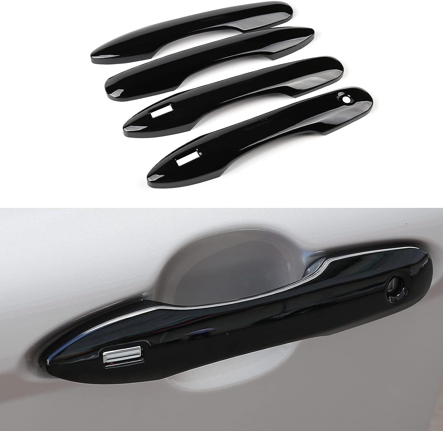 4-piece front, rear, left, and right door handle covers in glossy black for 19-23 for Corolla n