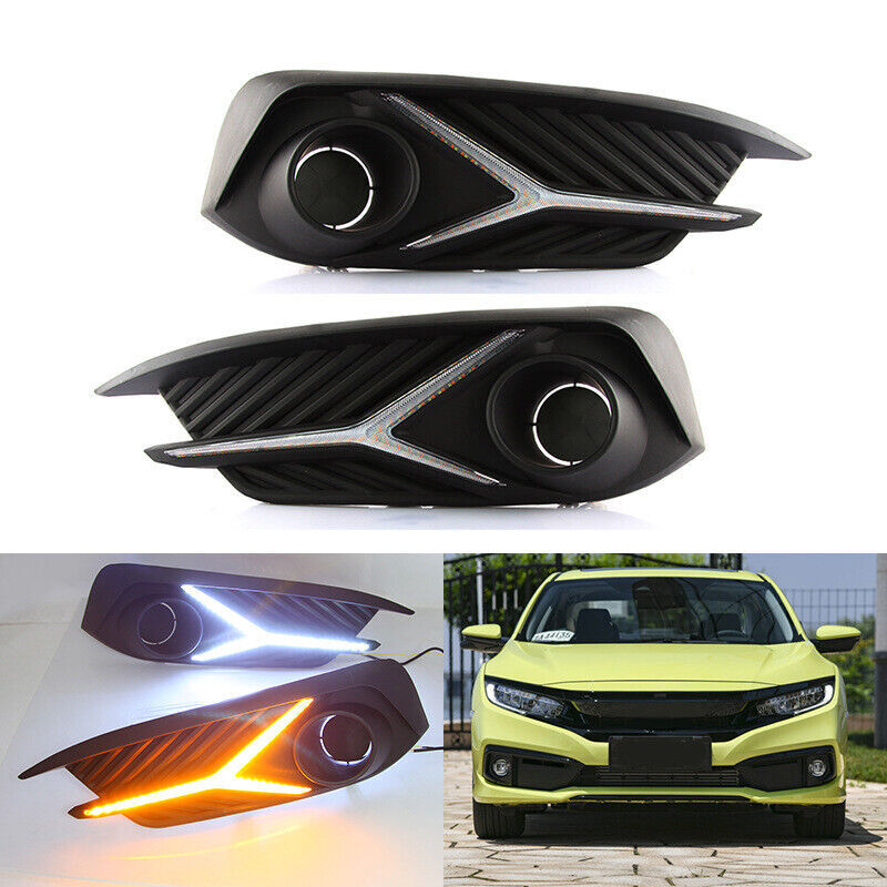 Fit for Honda for Civic 10th Generation Sedan 2016 - 2019 2018 17 LED DRL Daytime Running Lights Q