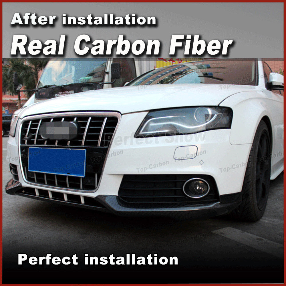 Fit for Audi A4 B8 09-15 Non-Sline Front Splitter Lip Flaps Spoiler Carbon Fiber