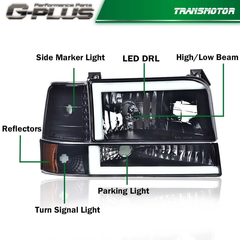 92-96 Fu version F150 F250 F350 6th generation dual LED DRL water supply pool fresh water light - v