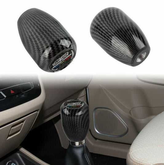 The Mugen carbon fiber exterior for manual shift levers is suitable for Honda for Civic and for Acura vehicles.