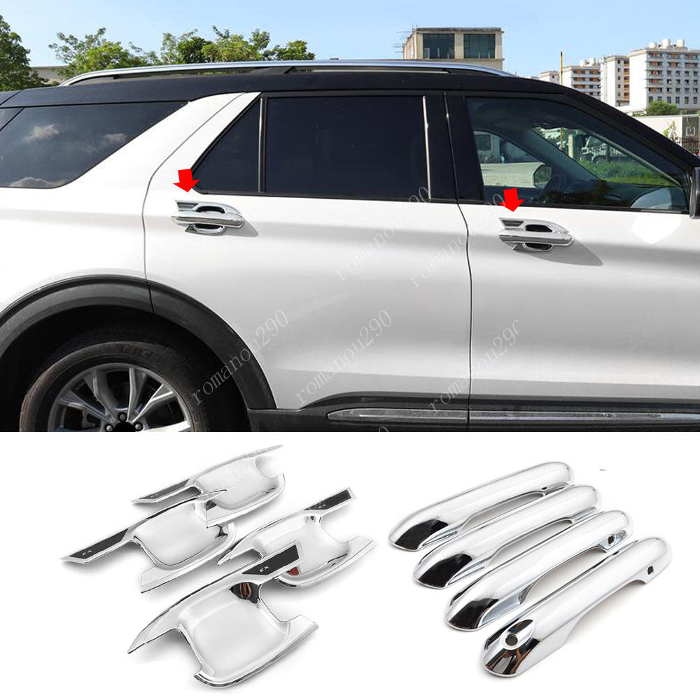 for Explorer 2020-2022 ABS Matte Silver Inner Steering Wheel Cover Trim v
