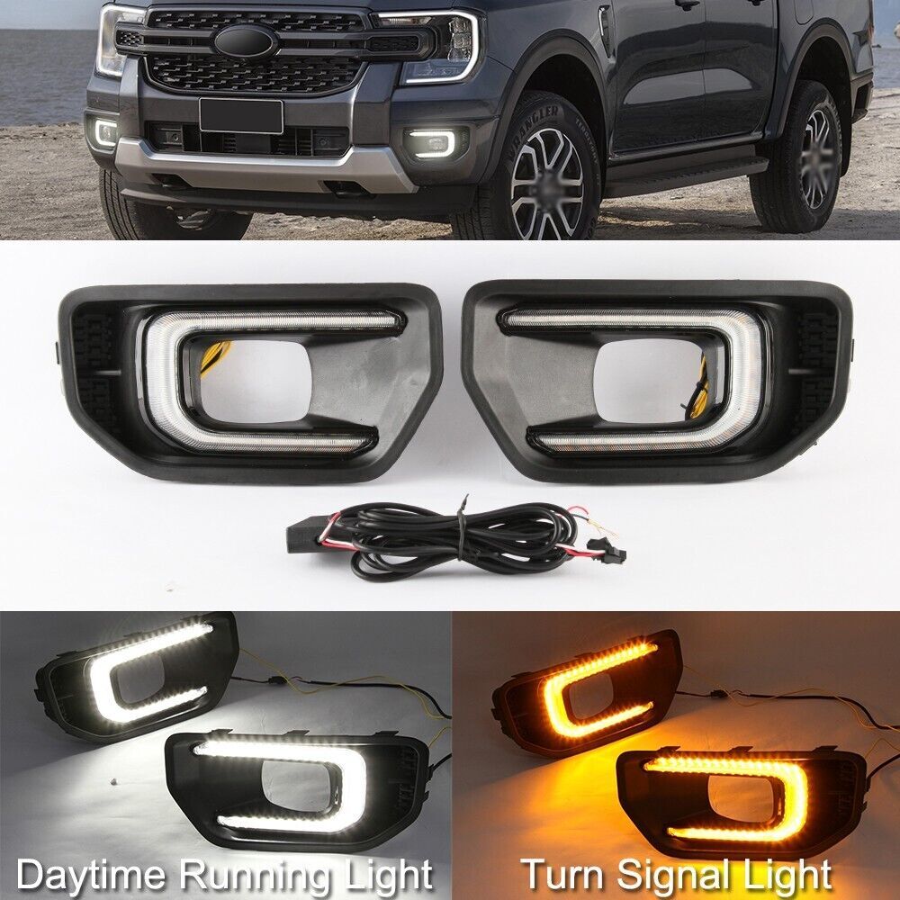 LED DRL Daytime Running Light Fog Lamp Accessories Fit  for ford  Ranger 2022 2023 Q