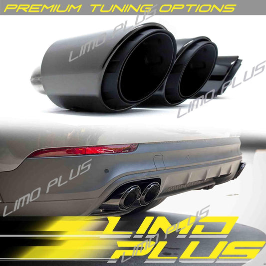 Gloss Black Exhaust Muffler Tips for Porsche for Cayenne E-Hybrid 2019-2024 Q