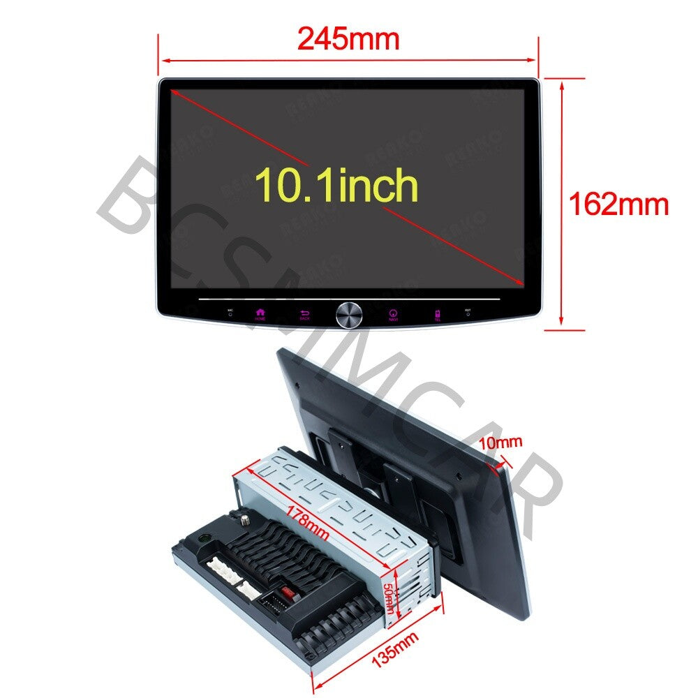 10.1'' Single 1 DIN Android 12 Touch Screen Car Stereo Radio GPS WIFI BT Carplay