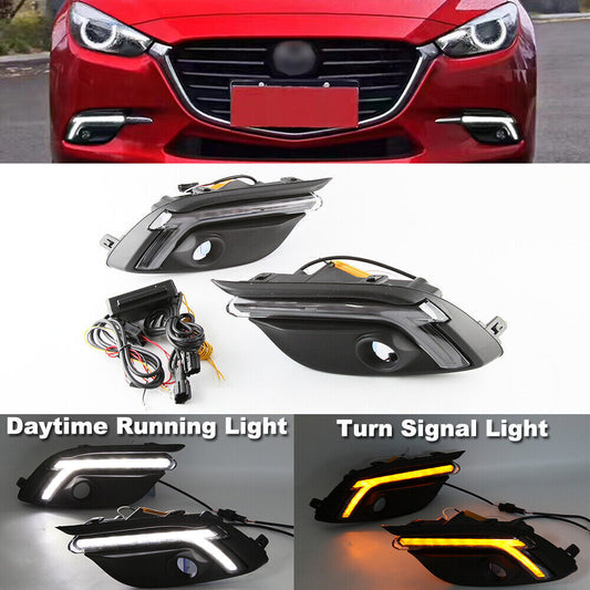 DRL LED Daytime Running Light Lamp With Turn Signal for Mazda 3/Axela 2017-2018
