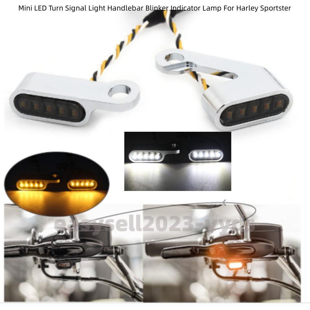 Motorcycle Handlebar for Mini LED Indicator Turn Signal Light for Harley Sportster