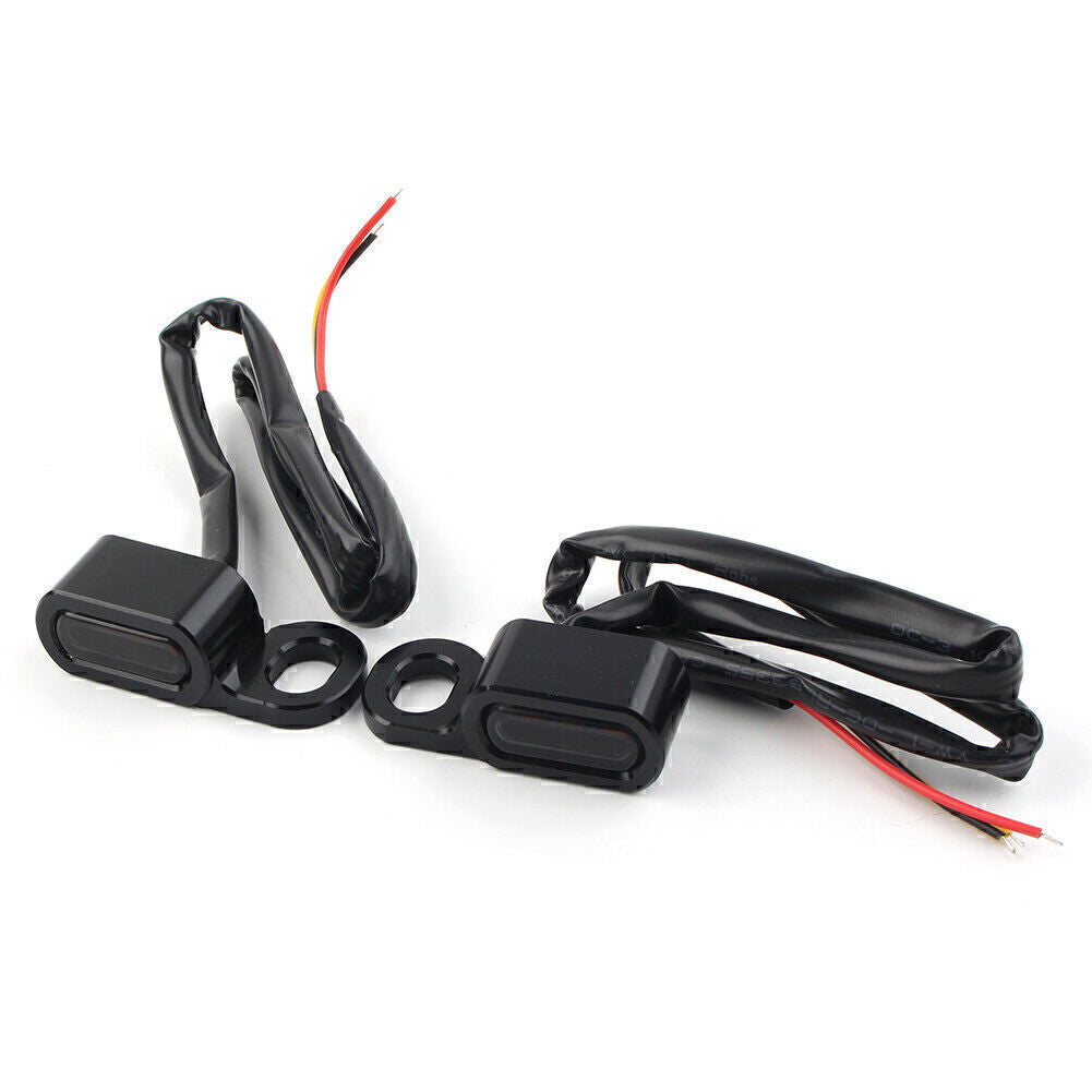 for Mini LED Handlebar Turn Signals Indicator for Harley Touring Street Glide 14-20 Q