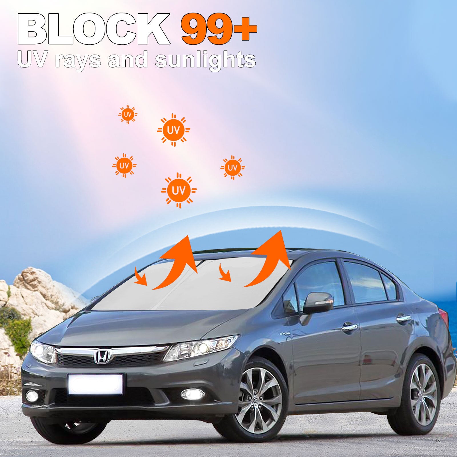 Suitable for 2006-2011 for Honda for Civic parts - Windshield sunshade/UV shield n