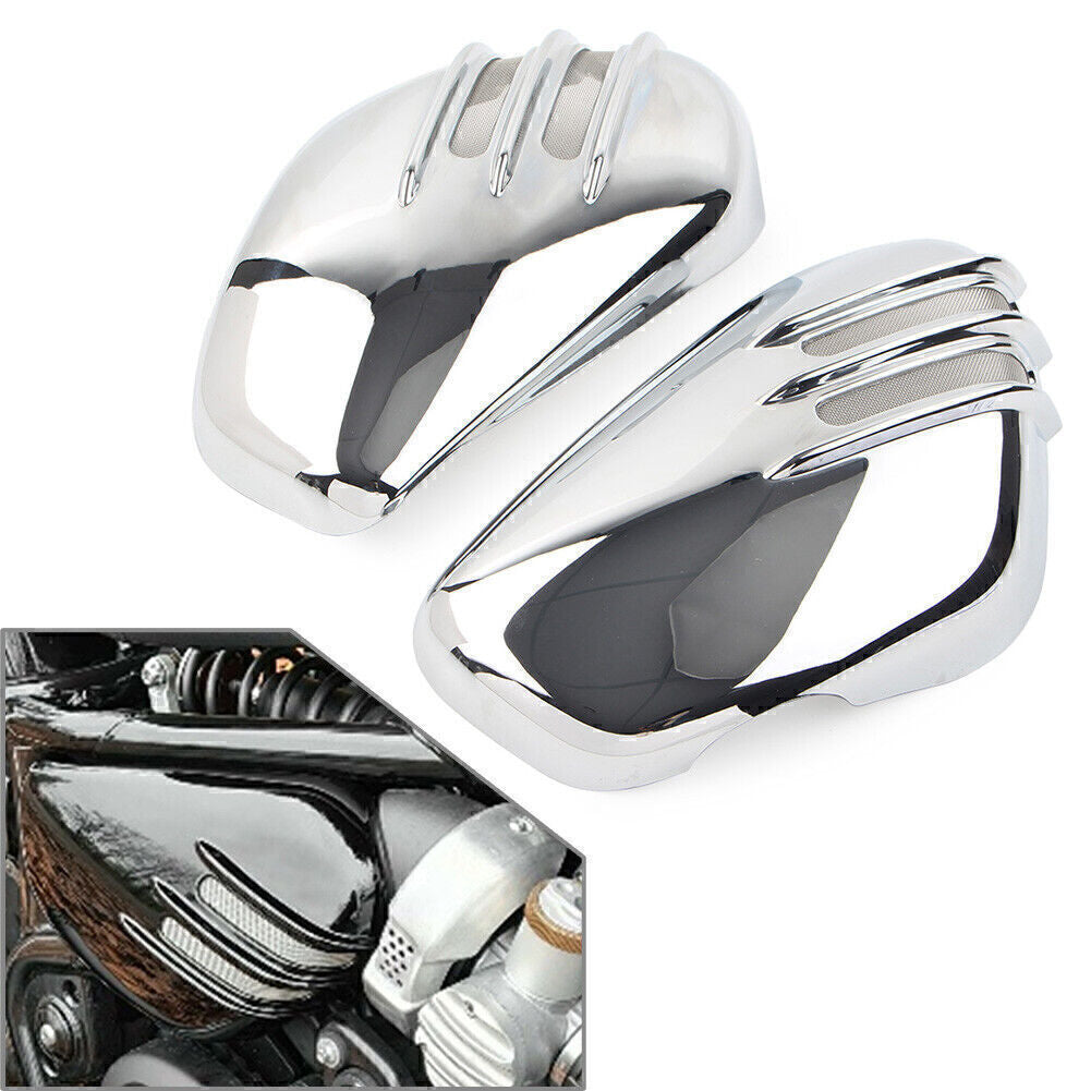 Chrome Side Panel Battery Cover Cap Left +Right for Bobber & Speedmaster 1200