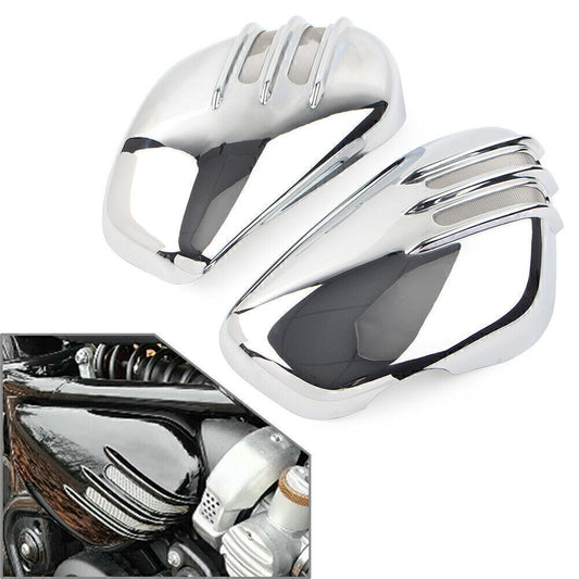 Chrome Side Panel Battery Cover Cap Left +Right for Bobber & Speedmaster 1200