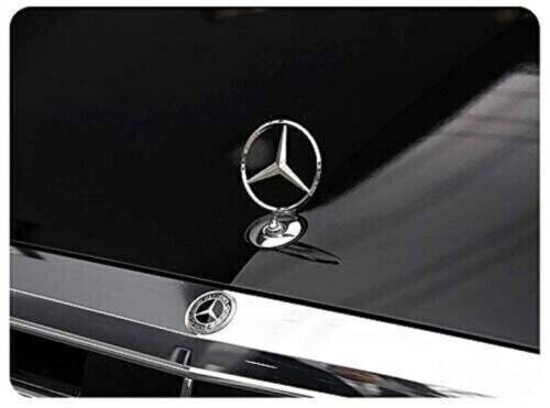 Chrome Star Bonnet Hood Logo Emblem Badge fit AMG W124 W202 W203 W204