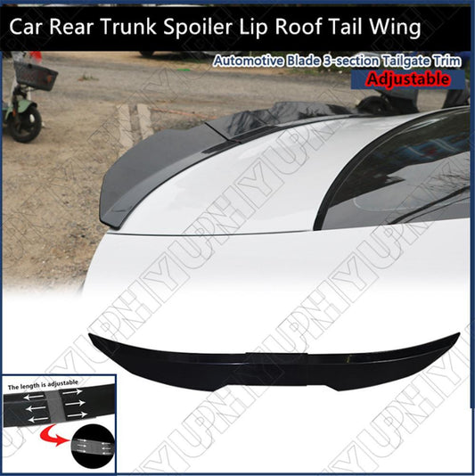 115.5cm-129cm Adjustable Car Rear Trunk Spoiler Lip Roof Tail Wing For Sedan Car Q