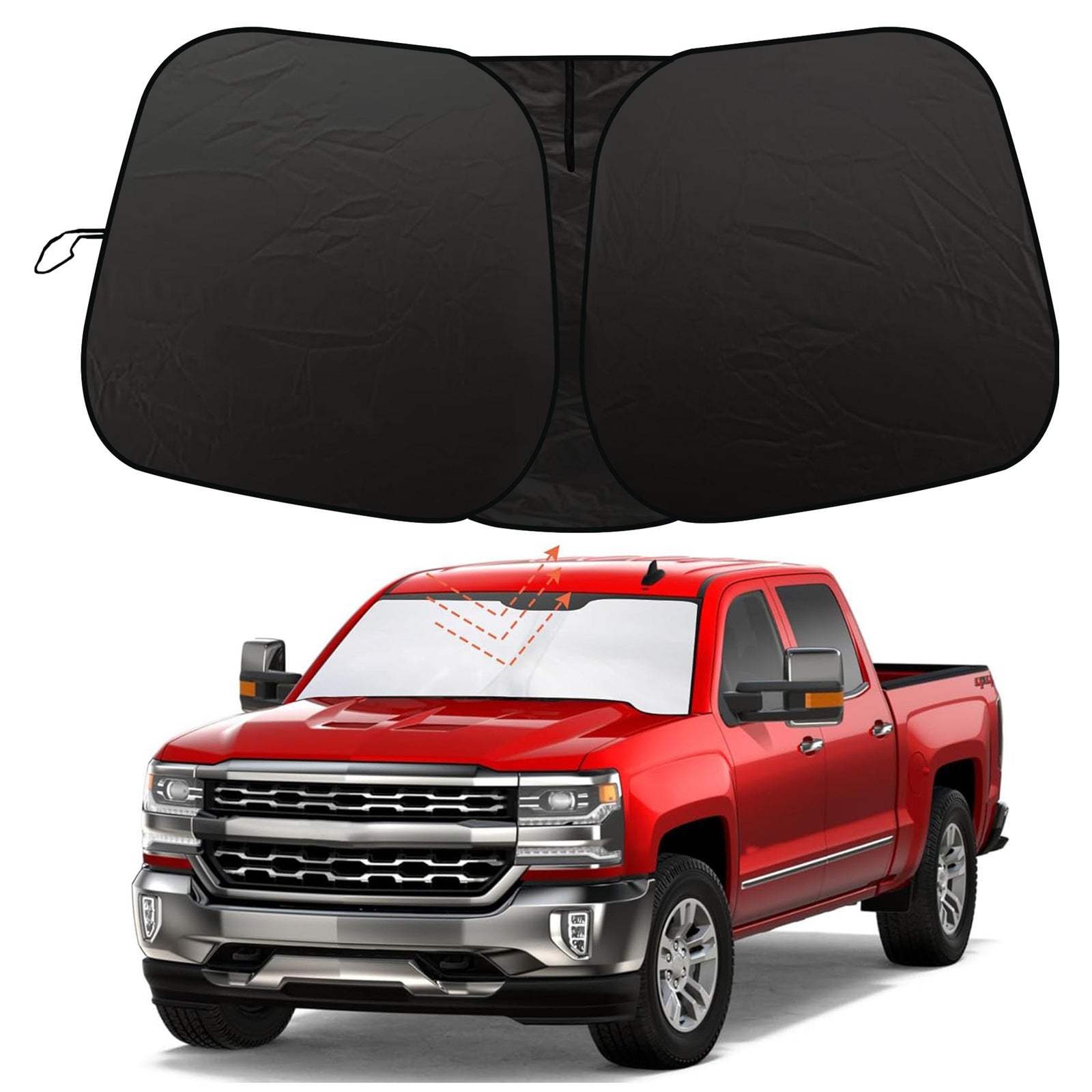 Custom Fit 2014-2019 Silverado for GMC for Sierra Cab Front Windshield Sun Shade Cover