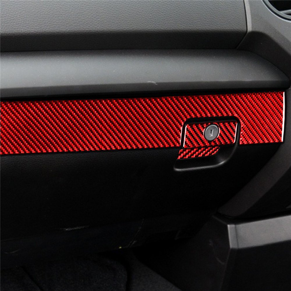 3¡ÁRed Carbon Fiber for Co -pilot Glove Box Panel Trim for T@yota Tundr@ 2014-2021 RHD