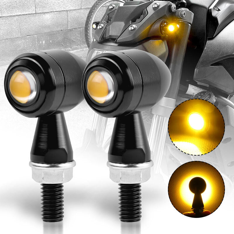 2X Motorcycle LED Bullet Turn Signals Light Blinker Amber Indicator for Mini Lamp