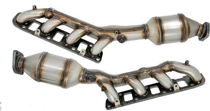Left + Right Exhaust Manifold Catalytic Converter Suitable for 11-21 for Infiniti 16-21 for Nissan Q
