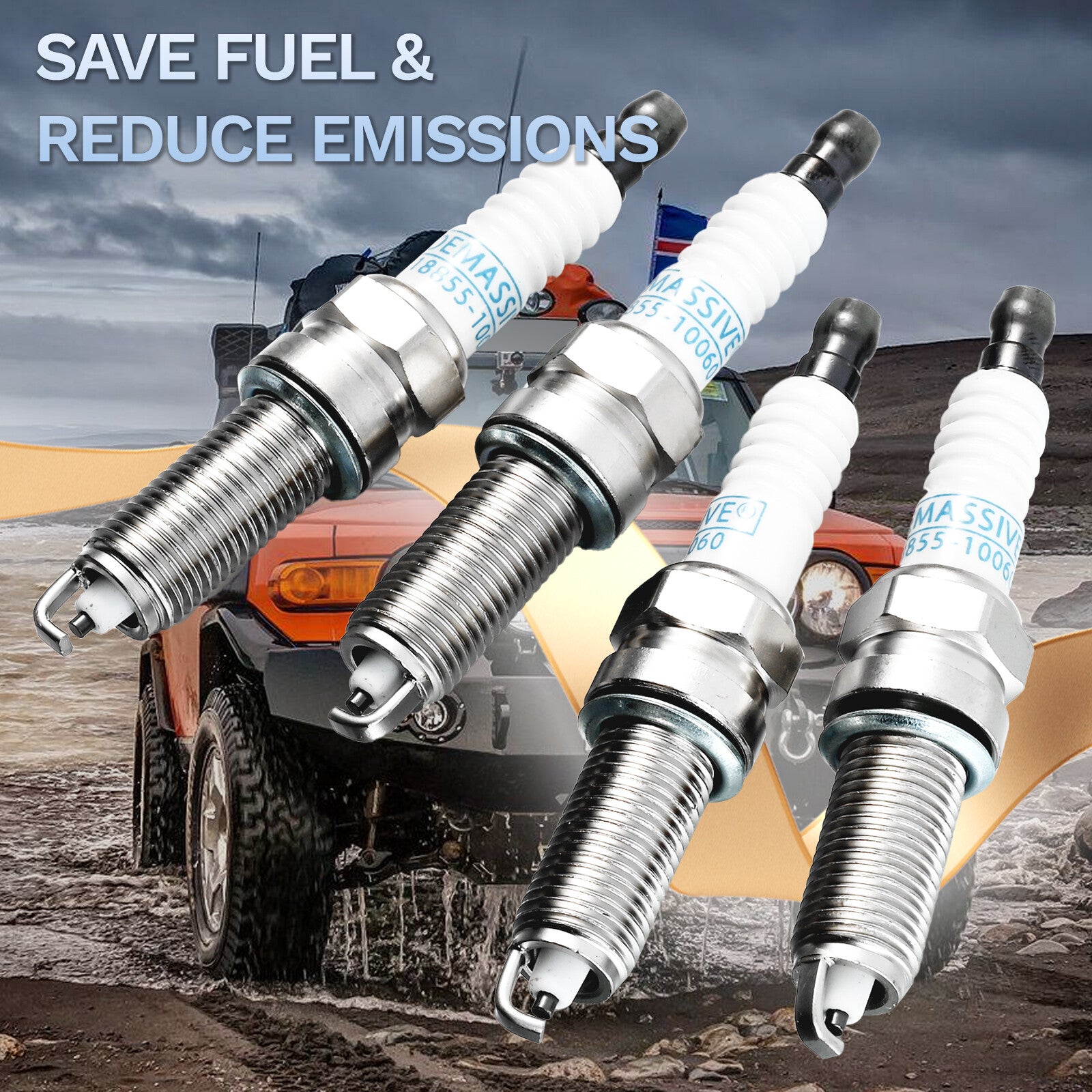 4PC. Iridium 18846-10060 SILZKR6B10E Spark Plugs for Hyundai Accent for Kia Rio Soul Q