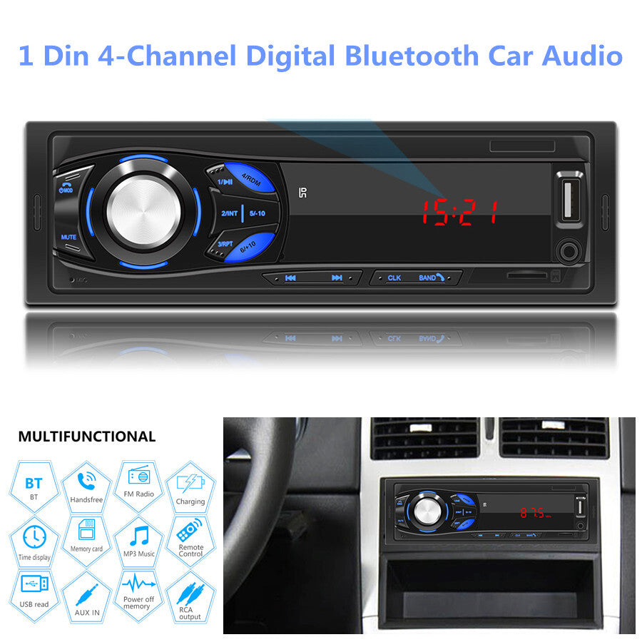 1 DIN 4-channel digital Bluetooth audio USB/FM/WMA/MP3/WAV radio stereo player n