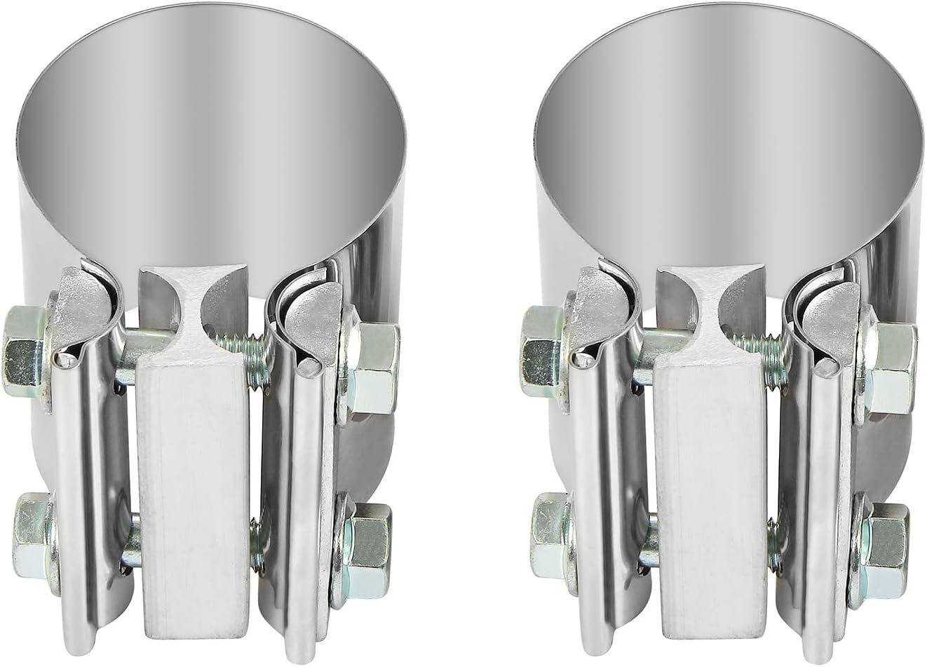 2.5-inch Butt Fitting with Exhaust Muffler Clip and Exhaust Pipe Clip 