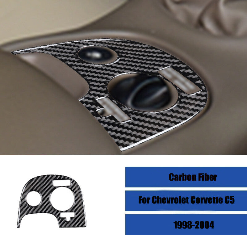Black carbon fiber car traction control console trim for Corvette C5 1998 - 2004 - n