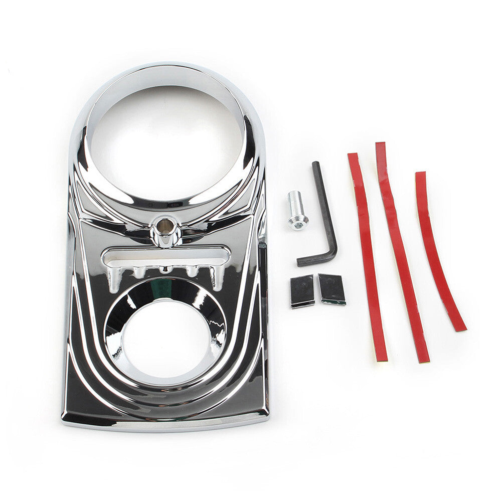 Chrome Dash Panel Insert Cover Trim for Harley Softail FLSTC Street Glide FXDWG Q