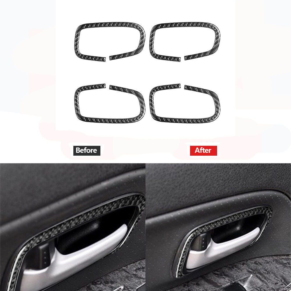 4X Carbon Fiber Door Handle Panel Cover Trim for Suzuki Grand Vitara 2006-2013