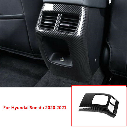 for Hyundai Sonata 2020-2022 Carbon Fiber Car Rear Air Outlet Vent Cover Trim