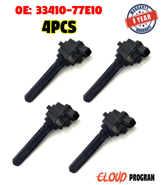 4PCS New Ignition Coil 33410-77E10 For 1996-1997 for Suzuki Sidekick I4 1.8L v