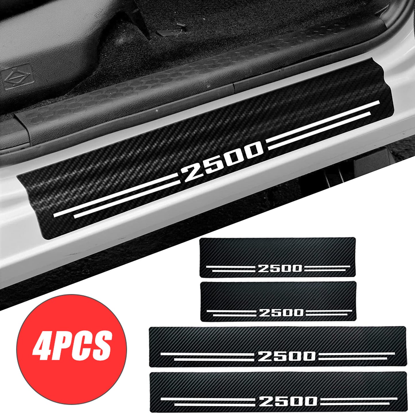 4-pack Silverado 2500 Cab Microphone White Letter Door and Window Protective Cover Film - n