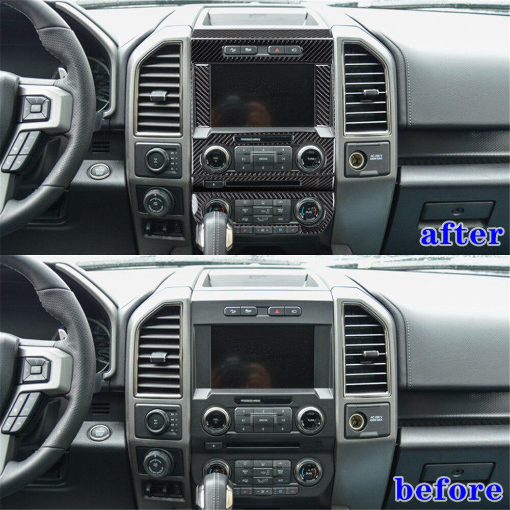 Carbon Fiber Interior Rear Cup Holder Frame Trim Panel For Explorer 2011-14 v
