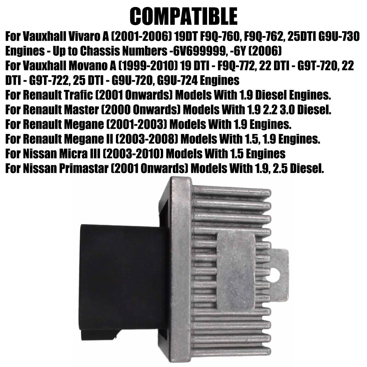 Illuminated plug relay control unit 7700115078 is suitable for Vivaro Movano 2001-2006 Q
