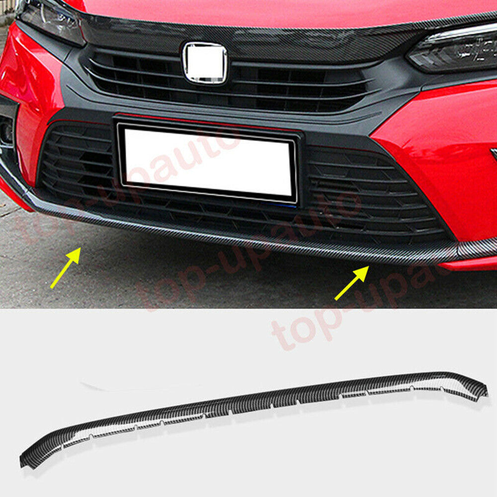 for Honda for Civic 2022-2023 carbon fiber Front bumper lip Lower Grille trim cover