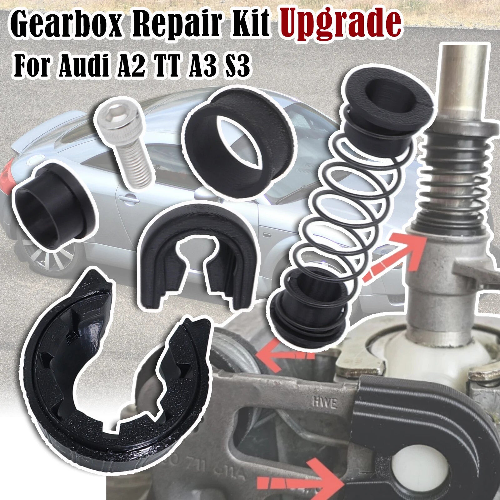 for Audi TT A3 S3 Upgrade Manual Trans Shift Lever Change Selector Linkage Bush